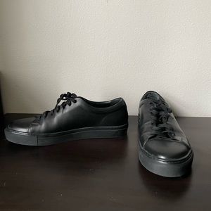 Wolf & Shepherd Real Leather Black Trainers